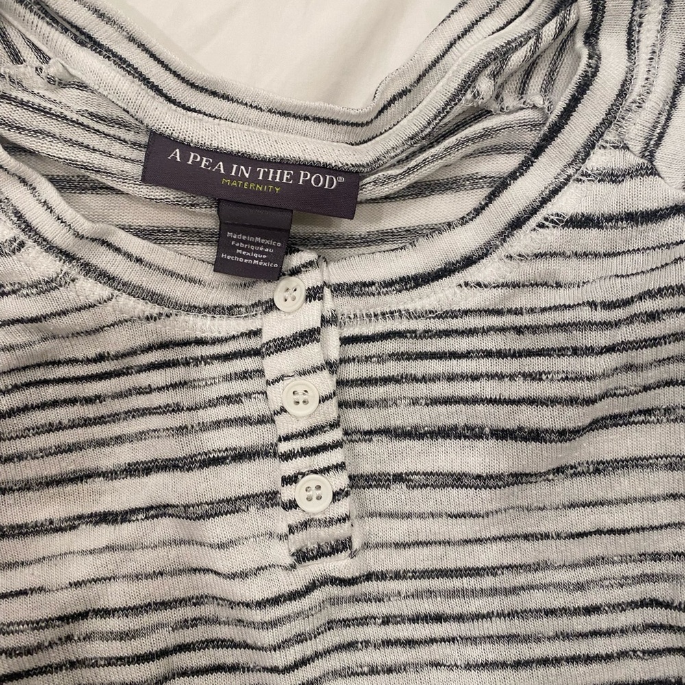 A Pea in the Pod Black and White Maternity Top